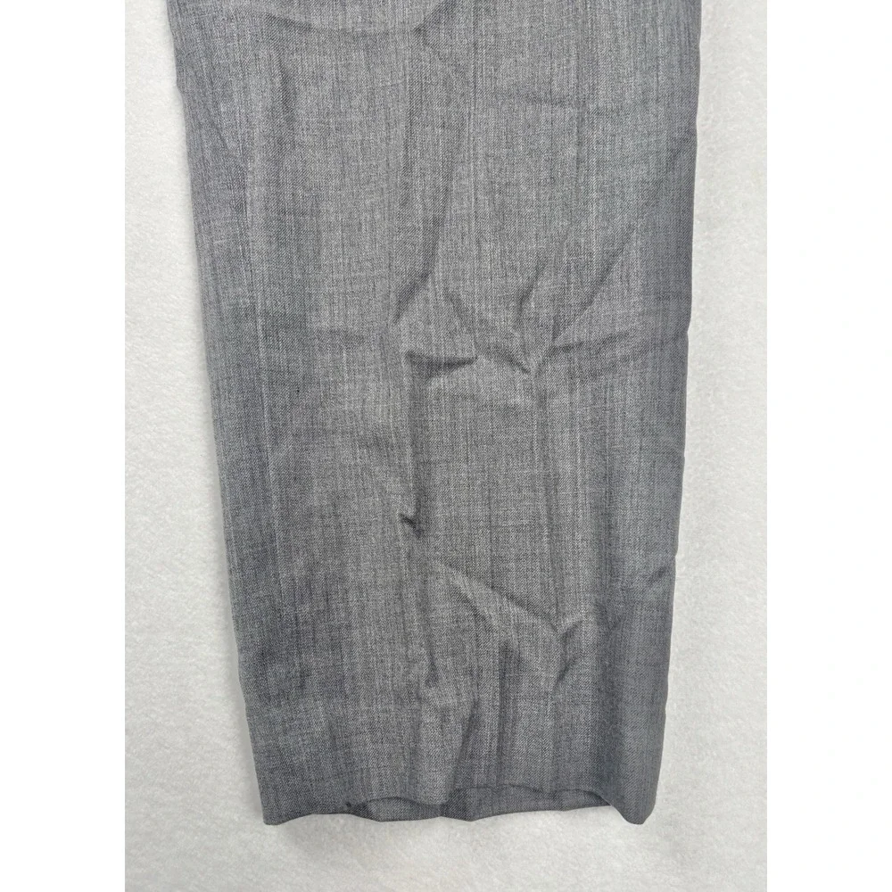 Brooks Brothers Classic Gray Wool Dress Pants‎ W35 L32 Mens Flat Front